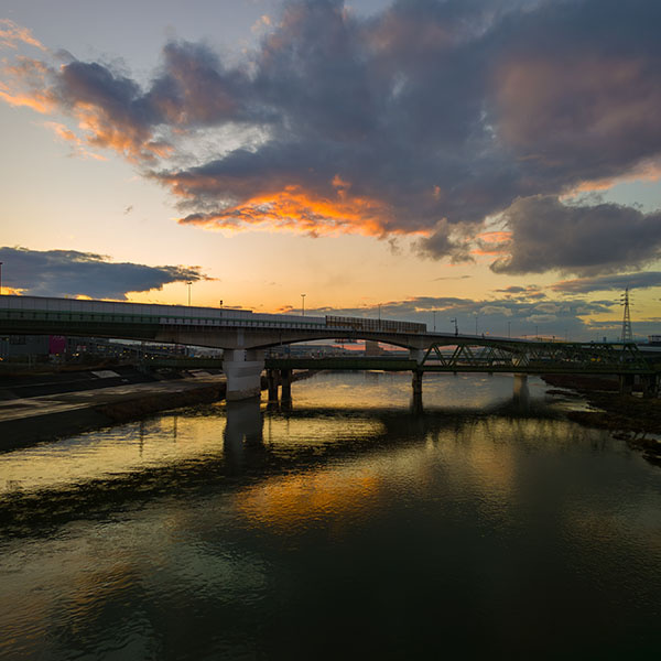 大和川の夕景