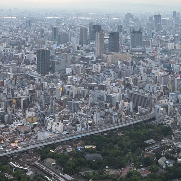 あべのハルカスから見た大阪市内の風景