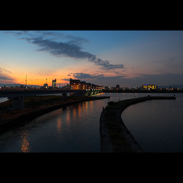 淀川大堰近辺の夕景